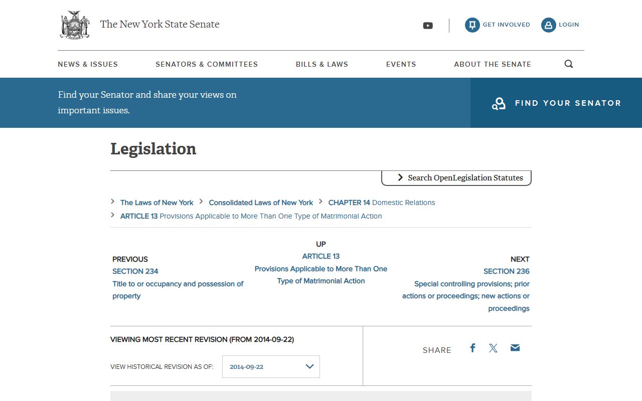 Albany County restricted matrimonial records under Domestic Relations Law 235