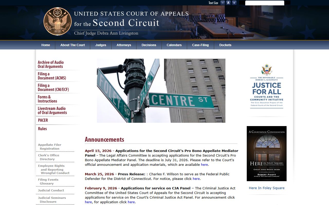 Albany County federal appellate dockets at the Second Circuit